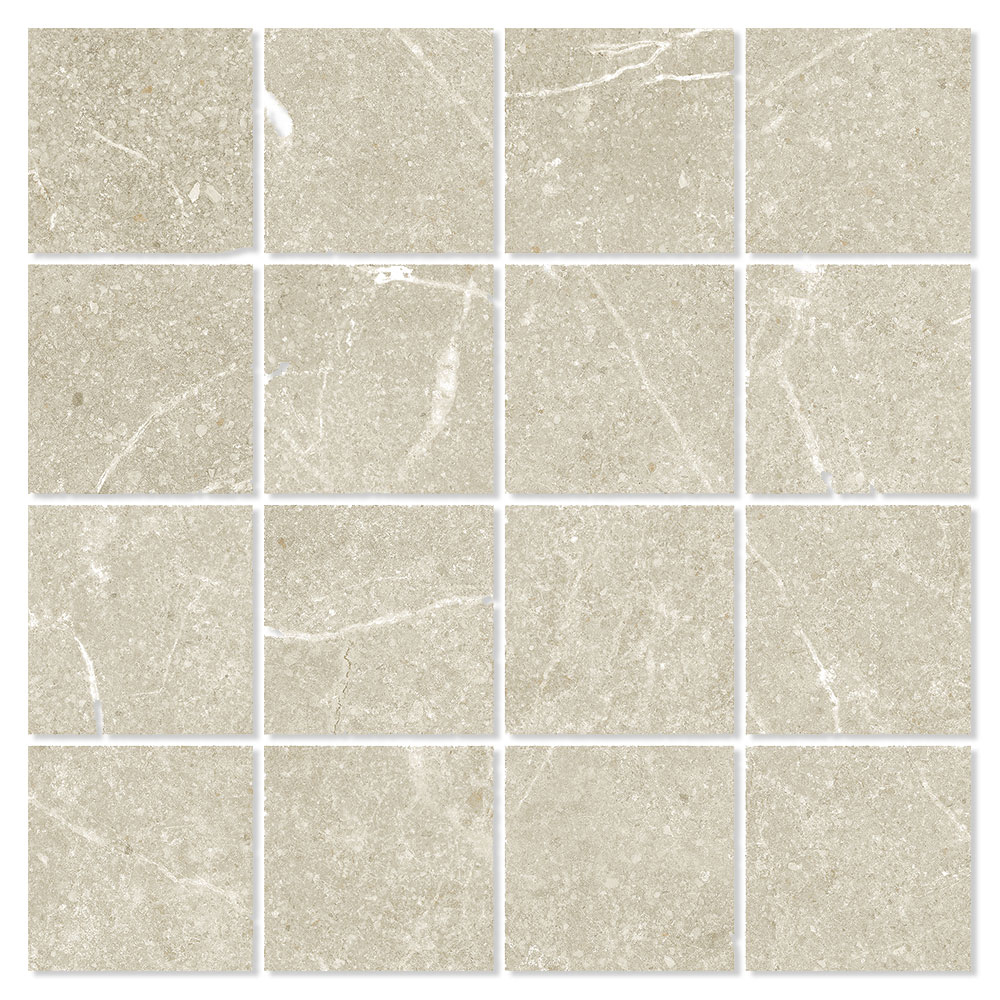 Mosaik Marmor Klinker Marblestone Beige Mat 30x30 (7x7) cm